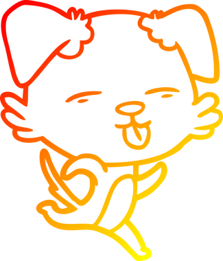 İnsan tarafından çizilmiş bir çizgi film köpeğinin sıcak çizgi çizimi.