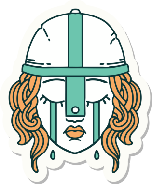 Bir insan tarafından çizilmiş ağlayan bir insan dövüşçüsünün çıkartması.