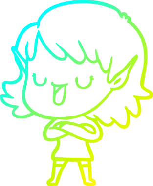 Bir insan tarafından çizilmiş soğuk gradyan çizgi çizimi.