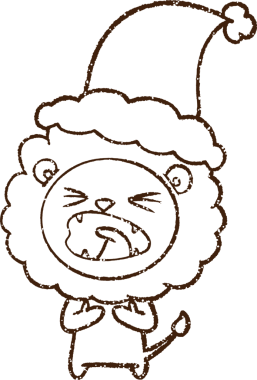 Bir insan tarafından çizilmiş Noel Aslanı Kömürü