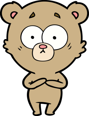 Bir insan tarafından çizilmiş sürpriz ayı karikatürü