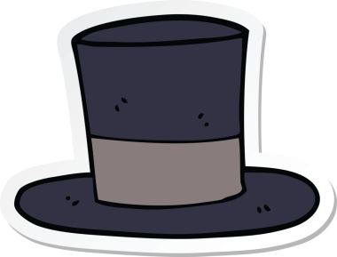 Bir insan tarafından çizilmiş bir silindir şapkanın çıkartması.