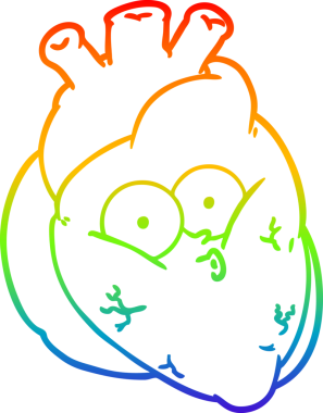 gökkuşağı gradyanı çizimi bir insan tarafından çizilmiş garip bir kalp