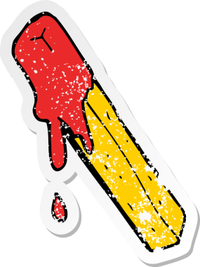 Bir insan tarafından çizilmiş karikatür etiketi.