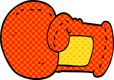 Bir insan tarafından çizilmiş karalama boks eldiveni.