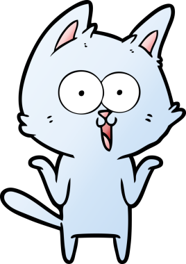 Bir insan tarafından çizilmiş komik çizgi film kedisi.