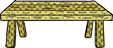 Bir insan tarafından çizilmiş ahşap masa.