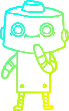 Bir insan tarafından çizilmiş soğuk gradyan robot çizimi