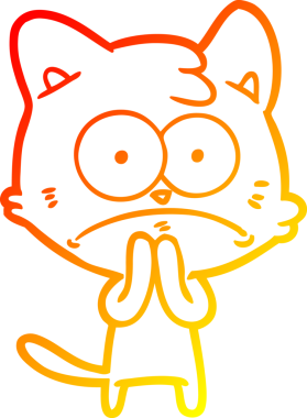 Bir insan tarafından çizilen çizgi film karakterinin sıcak gradyan çizimi