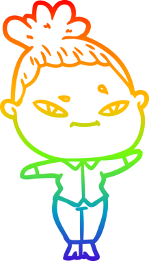 gökkuşağı gradyan çizimi bir insan tarafından çizilmiş bir karikatür kadın