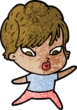 Bir insan tarafından çizilmiş karikatür kadın.