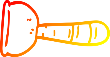 Bir insan tarafından çizilmiş bir tuvalet pompasının sıcak çizgi çizimi