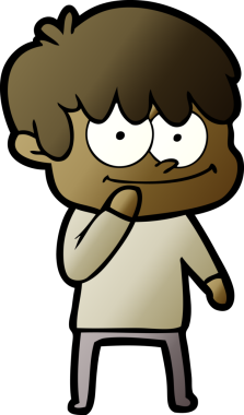 Bir insan tarafından çizilmiş mutlu çizgi film adamı.