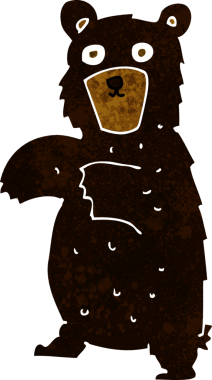 bir insan tarafından çizilmiş kara ayı çizgi filmi