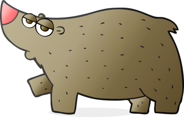 Bir insan tarafından çizilmiş serbest çizim çizgi film ayısı.