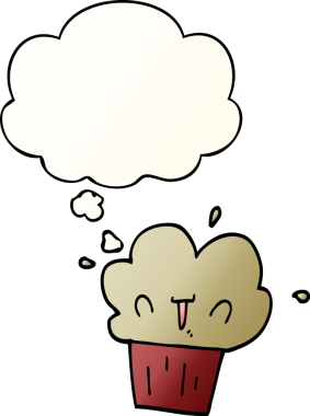 Düşünce baloncuklu çizgi film keki bir insan tarafından çizilmiş.