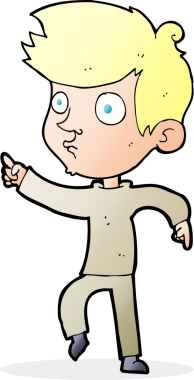 Bir insan tarafından çizilmiş çizgi film çocuğu.