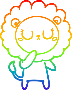 gökkuşağı gradyan çizgi çizimi bir insan tarafından çizilmiş bir aslan