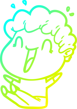 Bir insan tarafından çizilmiş mutlu bir adamın soğuk çizgi çizimi.