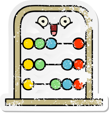 Bir insan tarafından çizilmiş şirin bir abaküsün sıkıntılı çıkartması.
