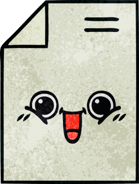 Bir insan tarafından çizilmiş bir kağıdın retro grunge desen karikatürü