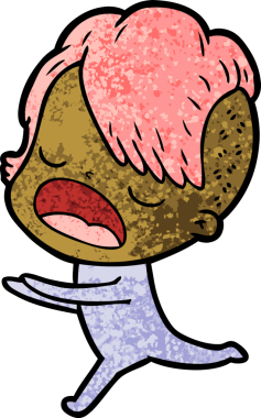 Bir insan tarafından çizilmiş havalı hippi kız çizgi filmi.