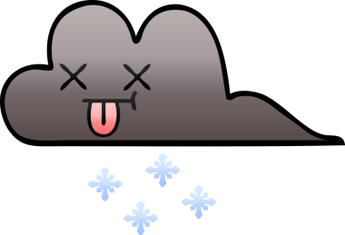 Bir insan tarafından çizilen kar bulutunun gölgeli karikatürü