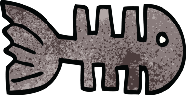 bir insan tarafından çizilmiş karalama balık kemikleri