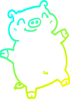 Bir insan tarafından çizilmiş soğuk çizgi domuz çizimi.