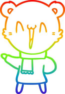 gökkuşağı gradyanı çizimi bir insan tarafından çizilmiş mutlu ayı karikatürü