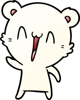 Bir insan tarafından çizilmiş mutlu kutup ayısı karikatürü