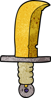 Bir insan tarafından çizilmiş bronz bir kılıcın karalaması.