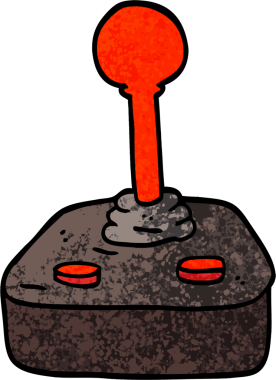 Grunge desenli çizim çizimi. Bir insan tarafından çizilmiş joystick.