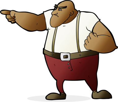 Bir insan tarafından çizilmiş kızgın sert adam çizgi filmi.