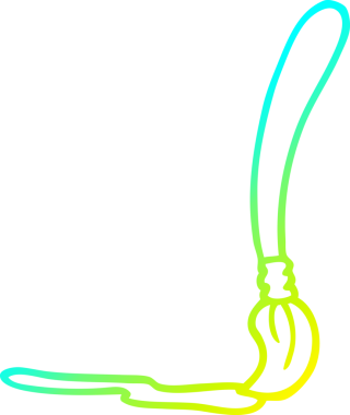 Bir insan tarafından çizilmiş bir karikatür fırçasının soğuk gradyan çizimi