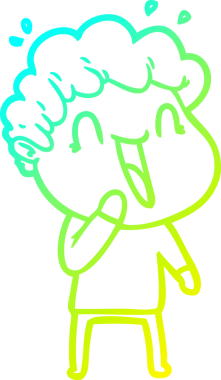 Bir insan tarafından çizilmiş mutlu bir adamın soğuk çizgi çizimi.