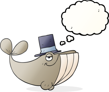 Bir insan tarafından çizilmiş silindir şapkalı balina.