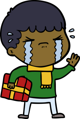 Bir insan tarafından çizilmiş ağlayan çizgi film adamı.