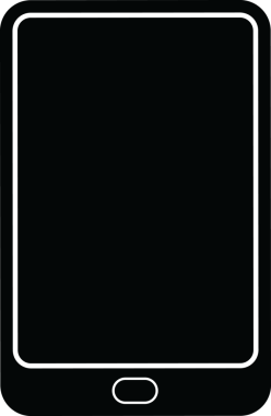 Bir insan tarafından çizilmiş tablet bilgisayarın vektör simgesi