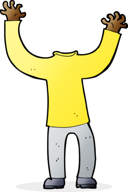 Bir insan tarafından çizilmiş kafasız bir vücut.