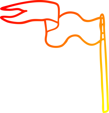 Bir insan tarafından çizilen çizgi film bayrağının sıcak gradyan çizgisi