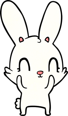 Bir insan tarafından çizilmiş şirin çizgi film tavşanı.