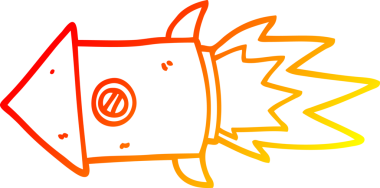 Bir insan tarafından çizilmiş bir uzay roketinin sıcak gradyan çizimi