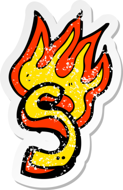 Bir insan tarafından çizilmiş yanan bir karikatürün gerilimli yapıştırması.