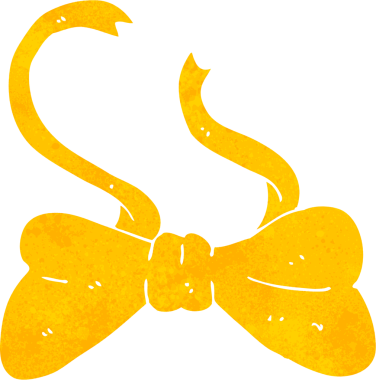 Bir insan tarafından çizilmiş çizgi film papyonu.