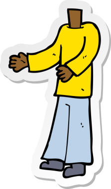 Bir insan tarafından çizilmiş bir karikatür çıkartması.