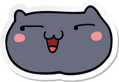 Bir insan tarafından çizilmiş kedi suratının çıkartması.