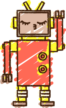 Bir insan tarafından çizilen robot tebeşiri.