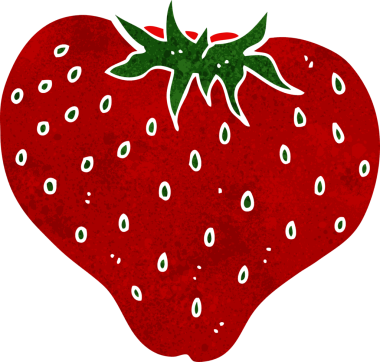 Bir insan tarafından çizilmiş çilek çizgi filmi.