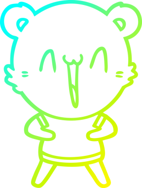 Bir insan tarafından çizilmiş mutlu bir kutup ayısı karikatürü.